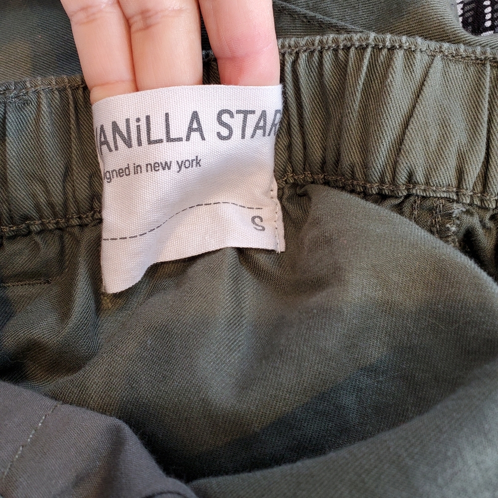 Vanilla Star Olive Utility Button Front Joggers - image 3